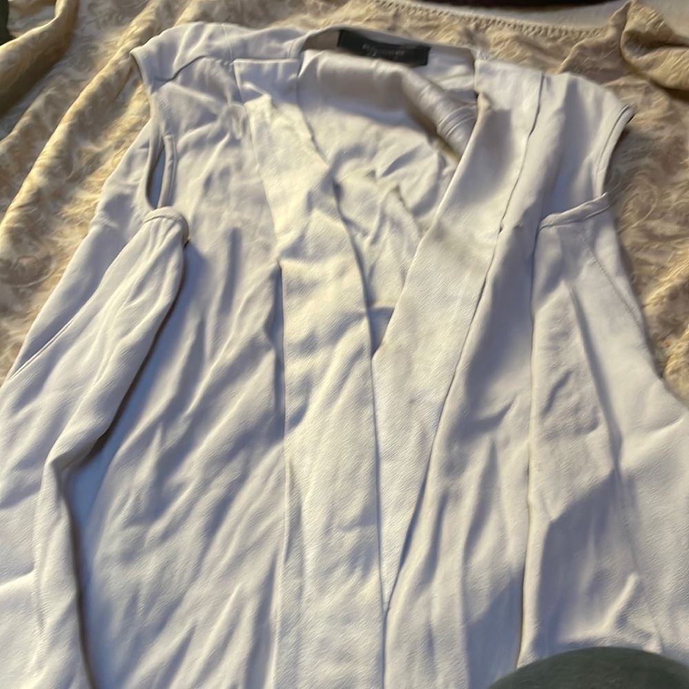 BCBG Maxazria silver v neck dress